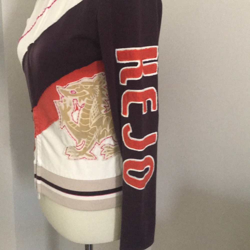 Kejo Zip Front Sweatshirt With Patchwork - image 5